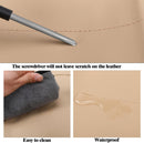 HChengkikz Front Car Seat Cover, Waterproof Faux Leather (Beige) — 4