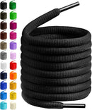 Birch Oval Shoelaces 27 Colors Half Round 1/4" Shoe Laces 4 Different Lengths | Black — 1