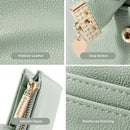 Pomelo Best Small Wallet Women RFID Blocking Bifold Soft Leather Card Holder with ID Window Zipper Coin Pocket Wallets for Women Green — 6