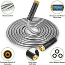 Unywarse Garden Hose 50FT Metal Water Hose with 10 Function Nozzle No-Kink — 2