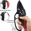 gonicc 8" Professional Ratchet Anvil Pruning Shears (GPPS-1011) | Black Ratchet Anvil Pruning Shears — 3