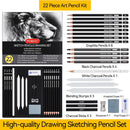 PANDAFLY Drawing Sketching Pencil Set, 22 Piece, Graphite Pencils (12B-2H) — 2