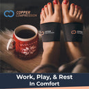 Copper Compression Arch Support Sleeves. Targeted Compression for Plantar Fasciitis Symptoms, Pain, Flat Feet & High Arches. Breathable Support for Men & Women - Black | Black - Regular - 1 Pair — 4