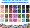 Ybxjges 4800Pcs 7mm Tube Beads Kit with 28 Colors Glass Bugle Seed Beads Small Craft Beads for DIY Bracelet… — 2