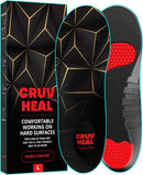 CRUVHEAL Work Pro Boot Insoles Men – Low Arch Shock Absorption (Black, L) — 1