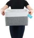 OrganiHaus 15x11in Canvas Storage Baskets 3 Pack - Fabric Bins for Shelves — 3