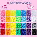 28 Colors Pony Beads Kit for Bracelets, 700PCS 6x9mm Plastic Kandi Beads Bulk for Jewelry Making — 3