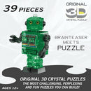 Green Tin Robot Crystal 3D Puzzle, 39-Pc Brain Teaser, Ages 12+ — 2