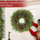 8 Modes & Timer - 24" Lighted Christmas Wreaths for Front Door with 50 LED, Real Touch Norfolk Pine Wreath Cedar&Cypress Tips Pinecones Berries Artificial Xmas Door Wreath for Home Indoor Wall Window — 5