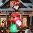 8FT Hanging Inflatable Christmas Climbing Santa & Reindeer Decor — 1