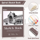 8.5 × 11 Sketch Book, Spiral Bound, 50 Sheets, Acid-Free Drawing Pad | Reddish brown | 8.5 x 11inch(1 Pack) — 3
