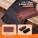 Topus 8 Pieces Shoe Polish Kit, Includes 2Pcs 1.4Oz Brown Shoe Wax, 3 Pieces Horsehair Boots Brushes, 2Pcs Shine Cloths — 5