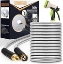 Unywarse Garden Hose 50FT Metal Water Hose with 10 Function Nozzle No-Kink — 1
