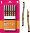 Sakura Pigma Micron Fineliner Pens, 12 Tip Size, Archival Black Ink, 6 PK 50132 | 12 Point Size — 1