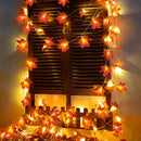 Fall Decor 2 Pack Fall Garland with Lights Enlarged Maple Leaves 20Ft 40LED — 4