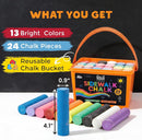 24 PCS Sidewalk Chalk for Kids - 13 Colors Chalk Bucket -Non-Toxic Washable | 24 Count (Pack of 1) — 2