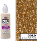 TULIP Puff Fabric Paint, 4 fl oz 3-Pack, Permanent Fabric Paint for Clothes & DIY Projects, Glitter Gold | Xmas — 2