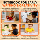 Mintra Primary Composition Notebook, 4 Pack, Assorted Colors 80 Sheets, 7.5in x 9.75in, 1/2 Sheet, Ruled with Drawing Area, Flexible Hardcover Journal, Grades K-2, School & Home Use | Primary Ruled - Assorted — 6