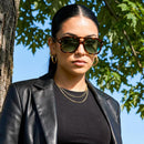 FEISEDY Retro Thick Aviator Sunglasses for Women Men, Large Vintage Shades | Leopard - Dark Green | 53 Millimeters — 2
