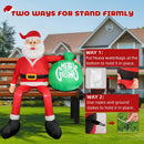 Christmas Inflatable Santa Claus, Outdoor Decorations Sitting Santa Claus Build-in LED Lights, Blow Up Santa Carrying Gift Bag Sitting Roof Yard Patio Bench Shrubs Tree Chair (Red, 8FT) — 6