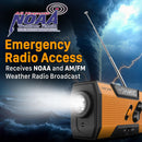 FosPower NOAA Emergency Weather Radio A1 7400mWh Solar Hand Crank (Orange) — 2