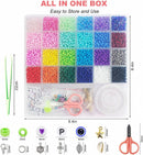 Redtwo 4mm Seed Beads for Bracelets, 24 Colors 3400Pcs Bracelet Making Kit — 3