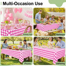 misaya 6 Packs Buffalo Disposable Table Cloth, 54 x 108 Inch Waterproof Plastic Tablecloth, Rectangle Hot Pink and White Checkered Table Covers for Picnic, Birthday, Party, Back to School | 54" x 108" - 6 Pack — 8
