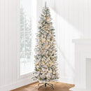 Best Choice Products 6ft Flocked Pencil Christmas Tree w/Twinkling LEDs, Pre-Lit Slim Artificial Holiday Decoration, Lighted Skinny w/Base, 250 Lights, 502 Tips, Warm White Lights — 1