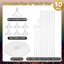 JOYYPOP 10 Sets Balloon Stand Kit, Balloon Sticks with Base | 10 Pack Clear — 3