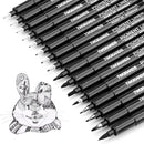TWOHANDS Art Pen Drawing Marker Pens Fineliners, Set of 16, Black | 1 Count (Pack of 16) — 1