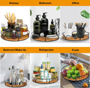 Lazy Susan Turntable Organizer for Cabinet Pantry Kitchen Countertop Refrigerator Cupboard, Pine Wood, 9", Carbonized Black — 4