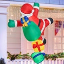 Joiedomi 6 FT Tall Christmas Inflatable Climbing Santa with Gift Bags, Blow Up Xmas Hanging Santa Outdoor Decorations with Build-in LEDs for Xmas Party Decor Yard Outside Garden Holiday Decorations — 8