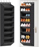 SLEEPING LAMB Over The Door Shoe Organizer for Closet with Large Deep Pockets, Narrow Shoe Rack for Door Hanging Boots Storage, Black — 1