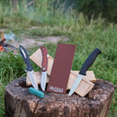 Hutsuls Brown Leather Strop with Compound - Get Razor-Sharp Edges with Stropping Kit, Green Honing Compound & Vegetable Tanned Two Sided Knife Sharpener Step-by-Step Guide Included — 8