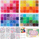 Quefe Bracelet Making Kit 96 Colors 3300pcs Pony Beads with Letter Beads — 1