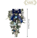 Valery Madelyn Pre-Lit Christmas Teardrop Swag for Decorating Outdoor, 24 Inch Silver Blue Mailbox Swag Decoration with 20 LED Lights, Ball Ornaments for Front Door Stairway Window Shelf Xmas Decor — 6