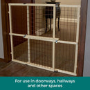 MYPET Wire Mesh Dog Gate: 29.5"-50" Wide, Pressure Mounted with No Tools;…