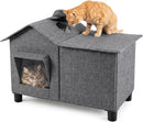 Love's cabin Outdoor Cat House Weatherproof Elevated Cat Bed, Grey, Large — 1