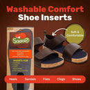 Soxsols Wool Flat Shoe Insert for Sandals & Sockless Shoes, Comfortable Shoe Insoles with Sweat-Absorbent Natural Fiber & Non-Slip Silicone Grip, Narrow-Cut Shoe Inserts for Women, Black, Size 41 — 2