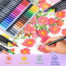 24 Colors Dual Markers Brush Pens, Art Markers Colored Pens for Adult Coloring Books, Brush and Fine Point Dual Tip Artist Colored Marker Set for Drawing Adult Coloring Hand Lettering — 5