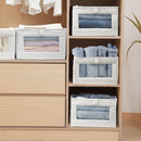 Fordonral 4 Pack Linen Storage Bins, Storage Containers for Organizing Clothing, Jeans, Toys, Books, Shelves, Closet, Wardrobe - Closet Organizers and Storage, Large Storage Boxes Baskets with Window — 5