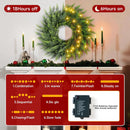24" Real Touch Christmas Wreath with Lights – Pre-Lit Artificial Cedar Greenery Christmas Door Wreath, Realistic Christmas Wreath Outdoor for Front Door or Holiday Home Décor — 4