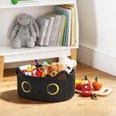 Cute Cat Toy Basket, Small Cotton Rope Toy Bin Box for Cats, Woven Organizer with Embroidered Face, Decorative Storage for Shelf, Desktop, Indoor Pet Bed, Halloween Basket Decor, Black — 6