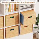 Sbanmao Acrylic File Organizer with Lid, Bamboo File Box with Handle, Hanging File Folder Organizer, Portable Filing Organizer File Crate Storage Box for Home Office Classroom, Letter Size — 6