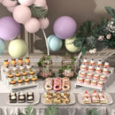 4 Set White Wood Tiered Riser Display Stands for Vendor Events,Stackable Wooden Cupcake Stand,Farmhouse Decor Wood Dessert Table Display Set,Vendor Booth Display Items,Food Display Risers for Party | 4 PACK — 2