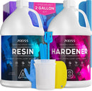 Pixiss Epoxy Resin Kit 2 Gallon – Crystal Clear Art Resin & Hardener with Gloves, Spreader, Silicone Mixing Sticks &… — 1