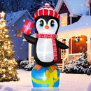 5.5 FT Christmas Inflatables Penguin with Gift Boxes Decoration, LED Lighted Christmas Blow up Yard Decorations for Party Indoor Outdoor Garden Lawn Decor Xmas Inflatables Present — 1