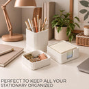 Aesthetic Desk Organizer Set of 3 - Sturdy Concrete Office Accessories — 4