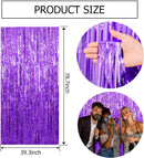 20 Pack Purple Backdrop Tinsel Streamers Foil Fringe Backdrop Halloween Party Decorations Purple Backdrop Curtain Birthday Graduation Bachelorette Christmas New Year Party Decorations | 39.4"w X 78.7"l (Pack of 20) — 7