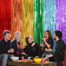 2 Pack Rainbow Party Backdrop Streamers Decorations Colorful Foil Fringe Curtains Metallic Tinsel Backdrop for Birthday First Day of School Engagement Baby Shower Christmas Holiday Party Decor | 2 Pcs — 6